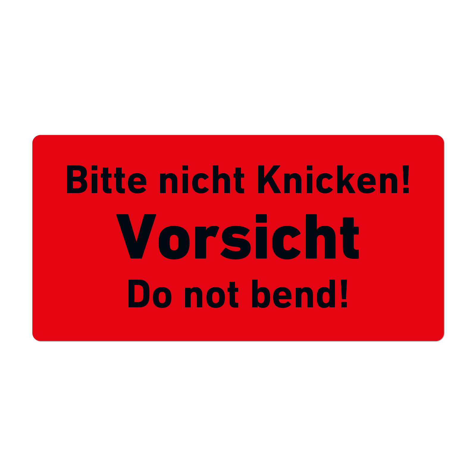 Versandaufkleber Hinweisetiketten "Bitte nicht Knicken"