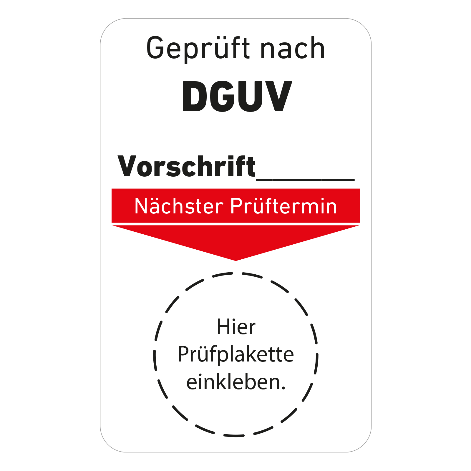 Grundplaketten für Prüfplaketten 20mm  "DGUV geprüft"