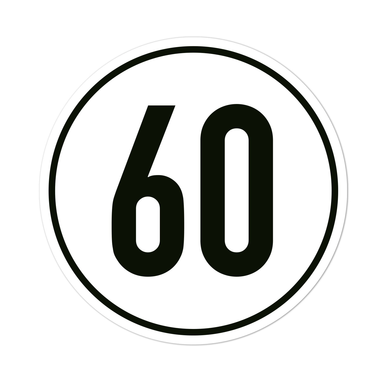 Verkehrszeichenaufkleber - Aufkleber Schild Geschwindigkeit gemäß §58 StVZO