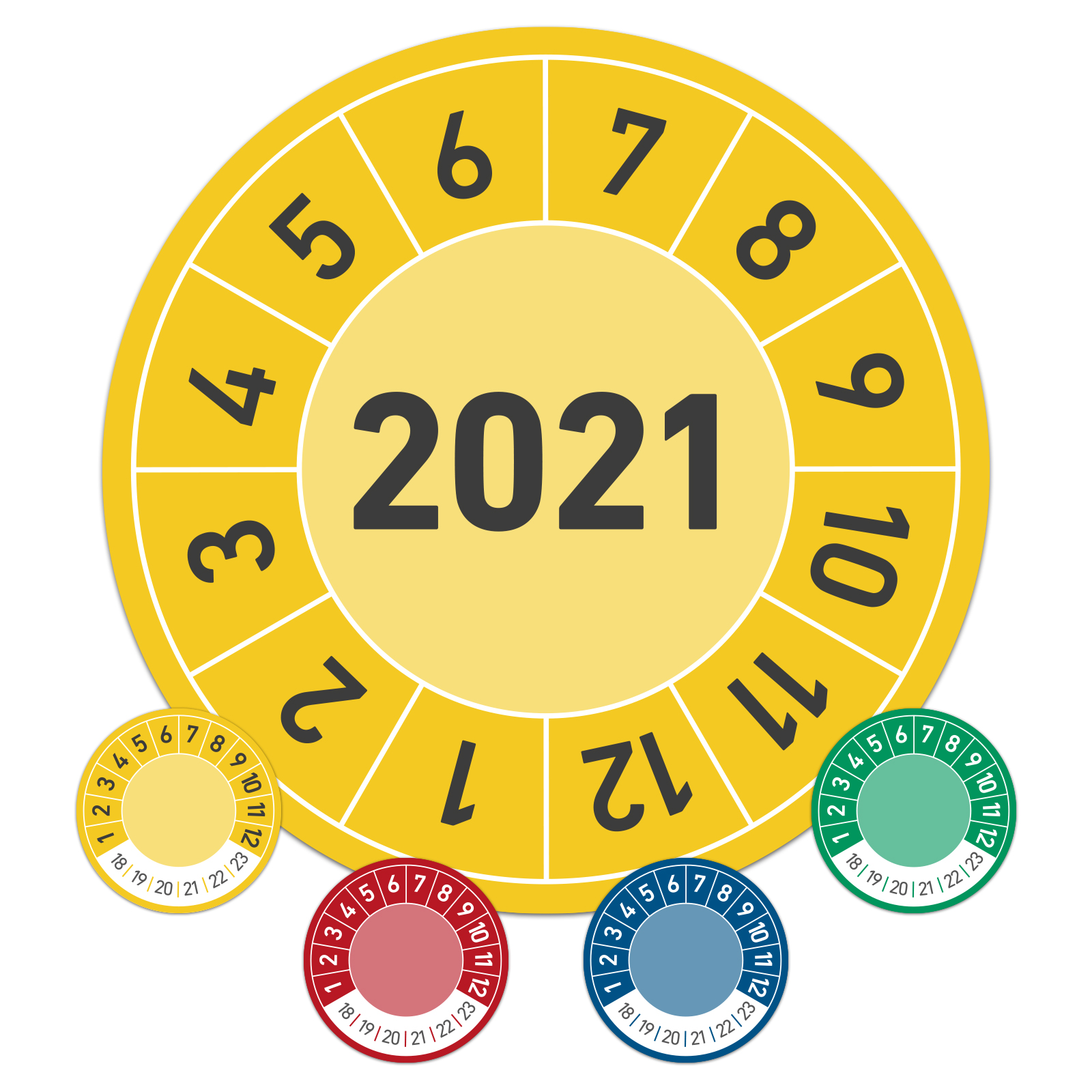 Prüftermin für das Jahr 2021 Jahresprüfplakette Wartungsplakette
