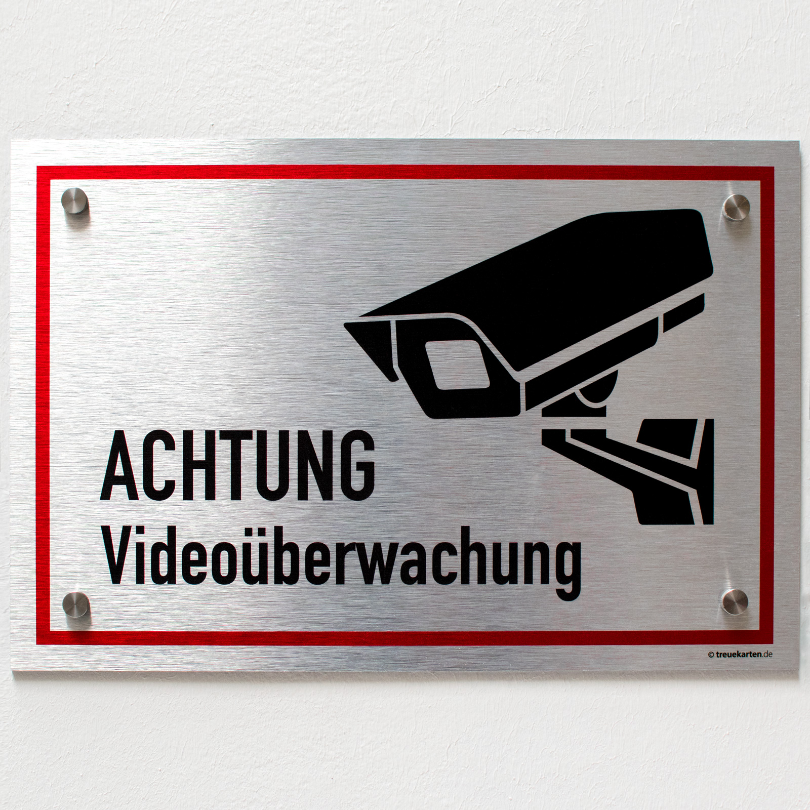 Videoüberwacht Schild silber Warnschild Alu- Verbund 3mm Kamera 2