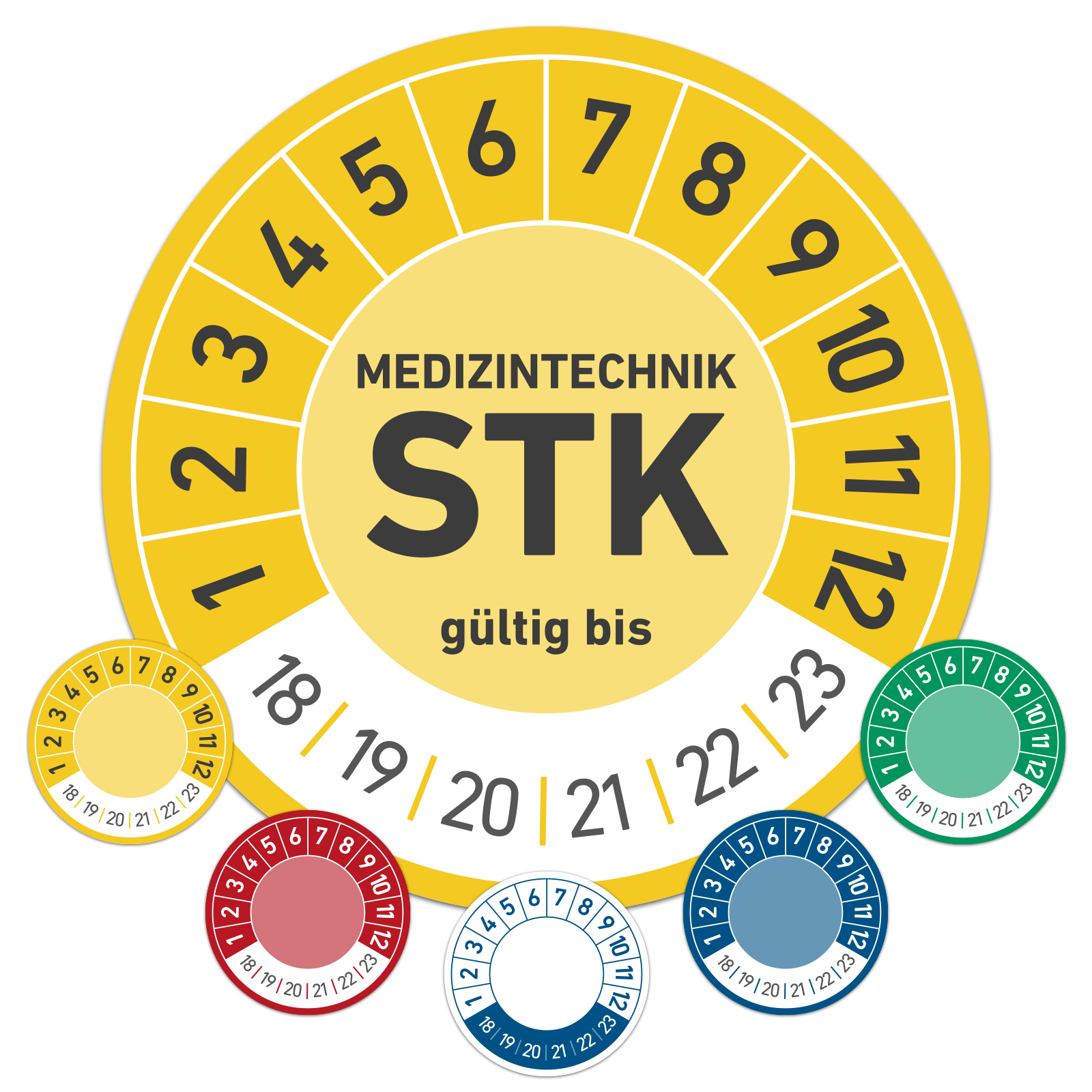 STK Medizintechnik Prüfplakette Wartungsplakette 30mm 20mm