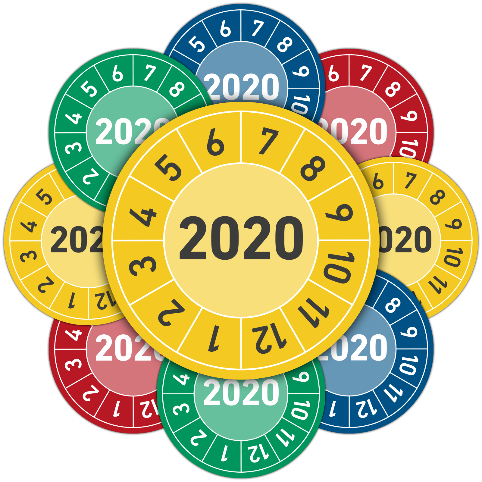 Prüftermin für das Jahr 2020 Jahresprüfplakette Wartungsplakette