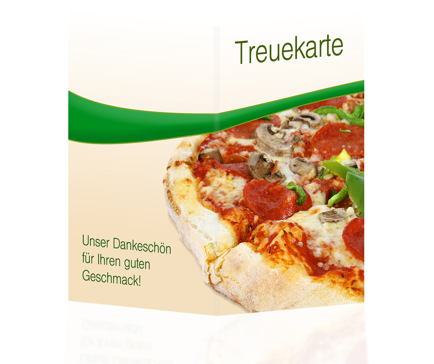 Treuekarte Bonuskarte "Pizzeria" Kundenkarte Stempelkarte Premium Papier Perlmutt