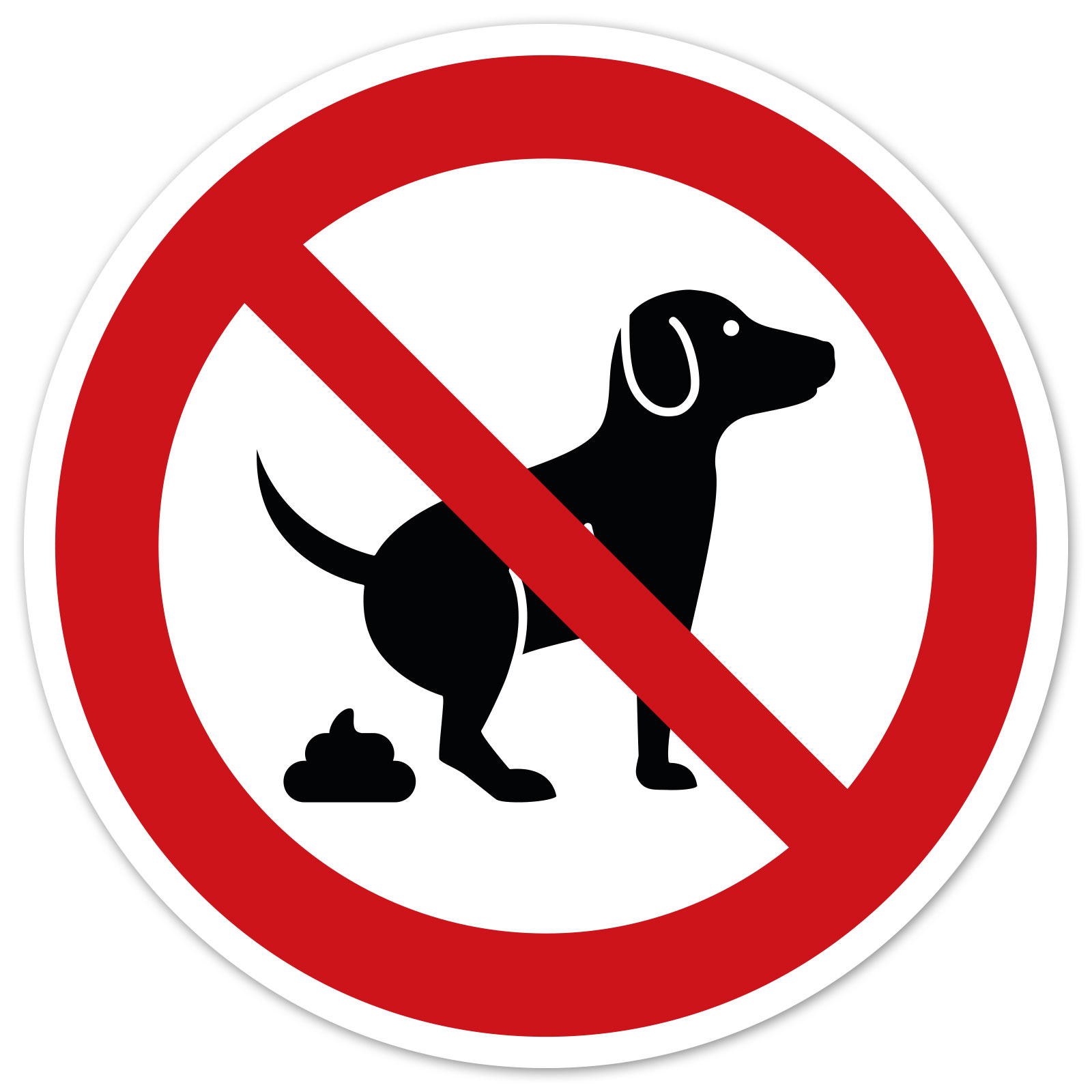 Aufkleber Sticker Hund verboten Hundehaufen kein Hundeklo Hinweis 5-20 cm