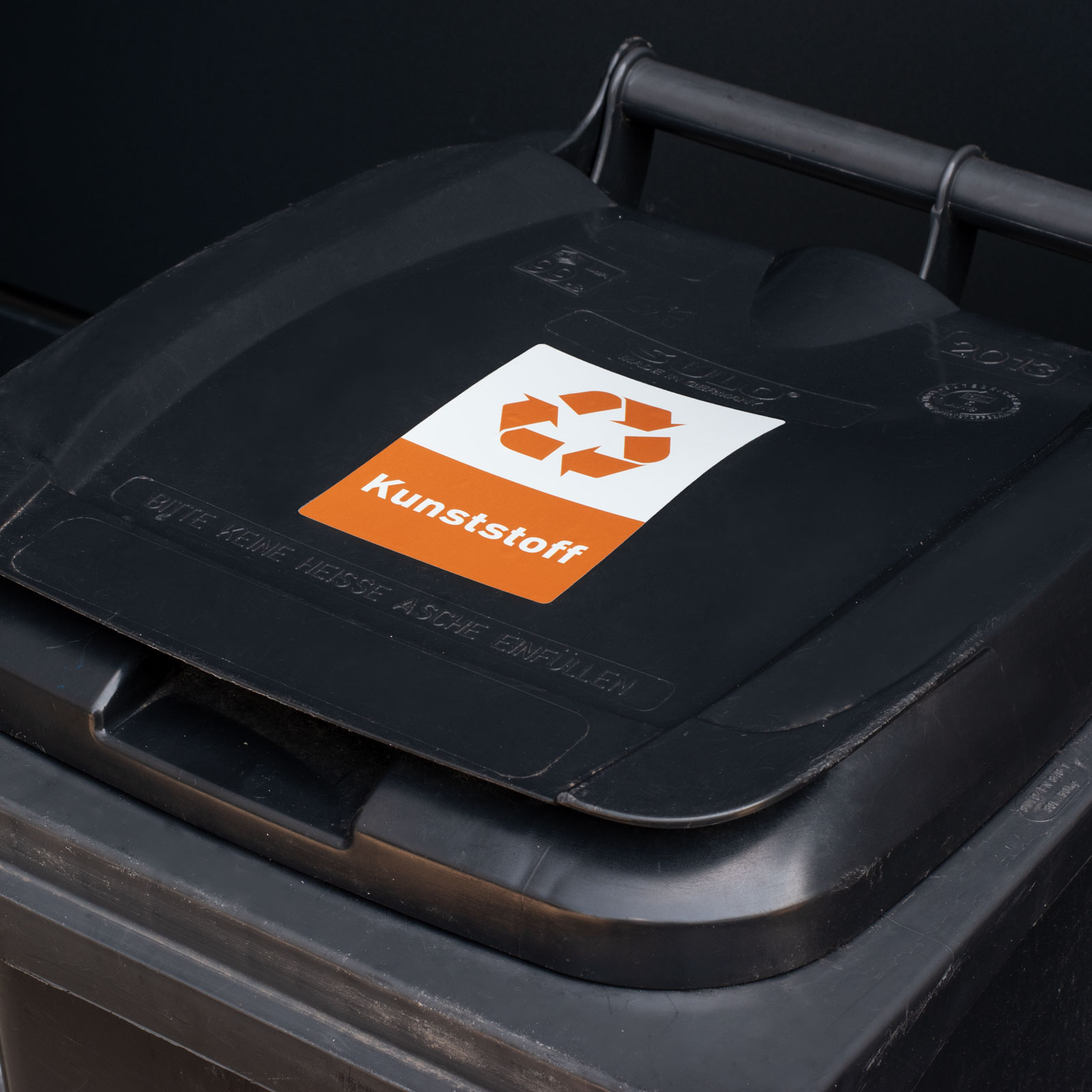 Recycling Aufkleber 8er Set Kunststoff Mülltonnen Mülleimer