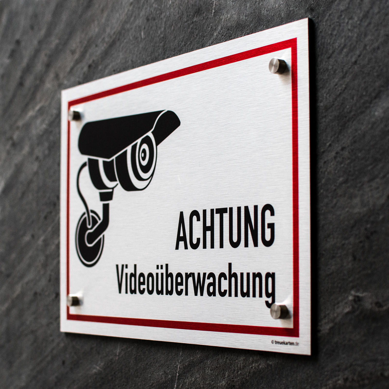 Videoüberwacht Schild silber Warnschild Videoüberwachung Kamera 1