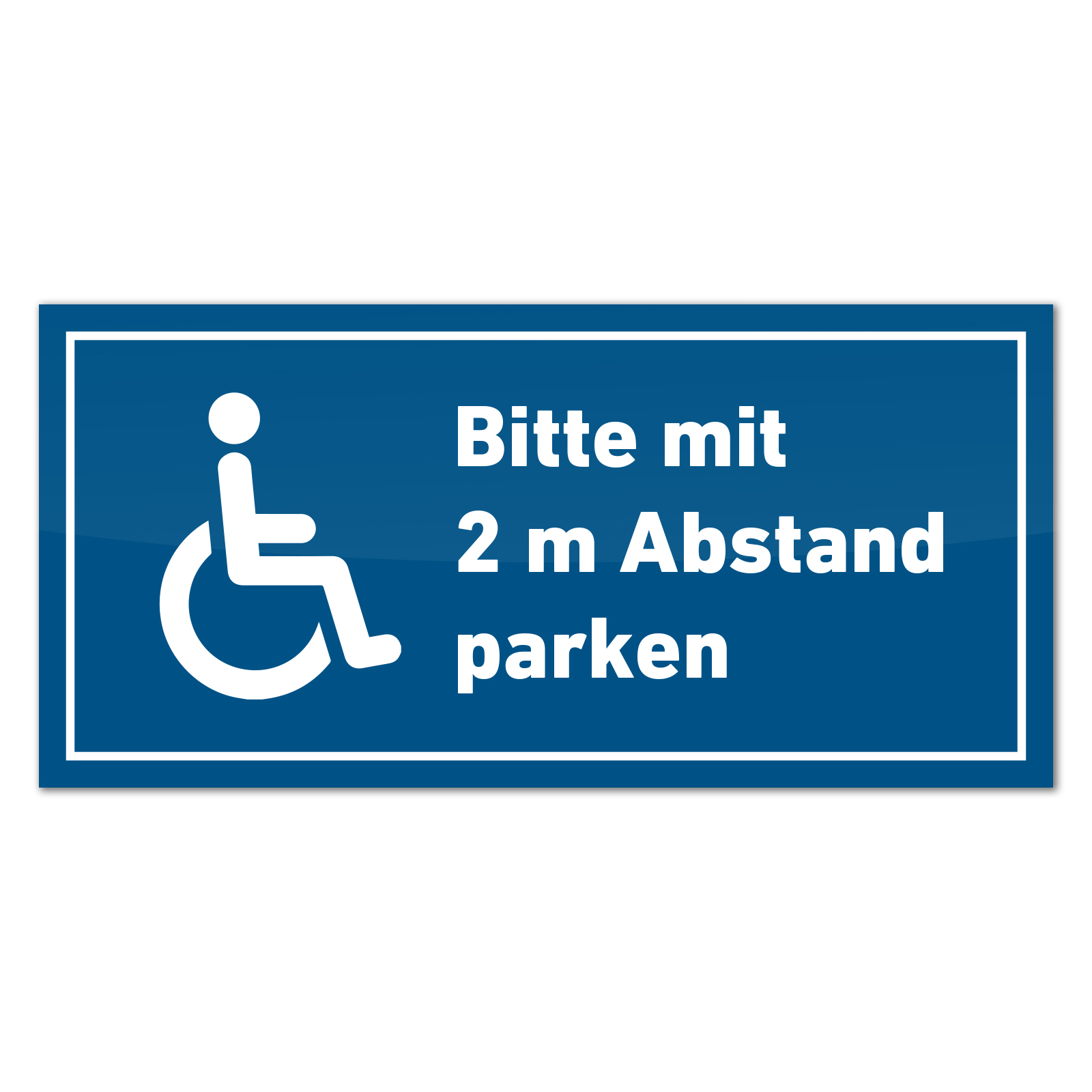 Rollstuhlfahrer KFZ Aufkleber Sticker "Bitte mit 2m Abstand parken"